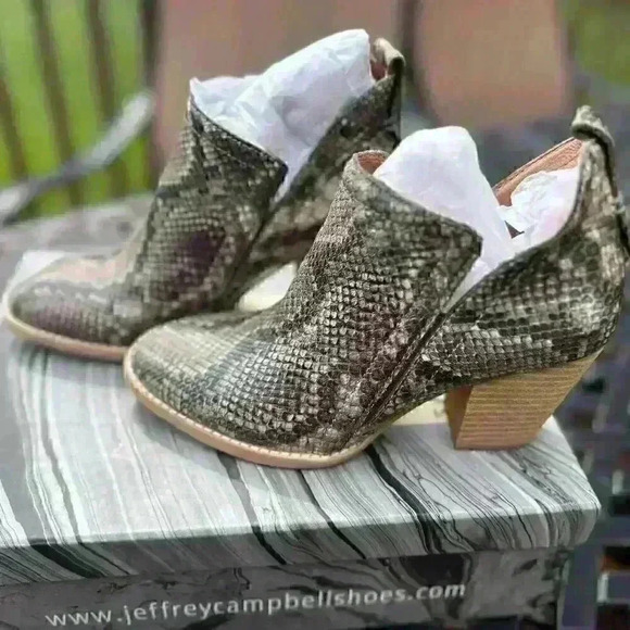 Jeffrey Campbell Rowlan Snake Booties-New in Box! size 7 - Picture 3 of 6